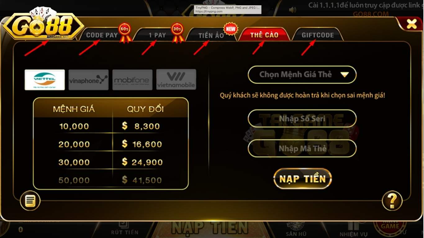 Câu hỏi thường gặp khi nạp và rút tiền GO88